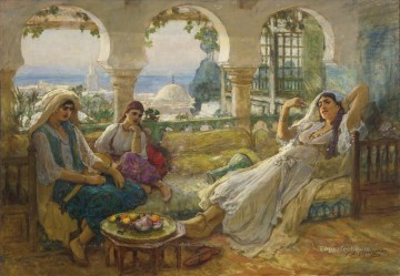 Árabe Painting - EN LA TERRAZA Frederick Arthur Bridgman Árabe